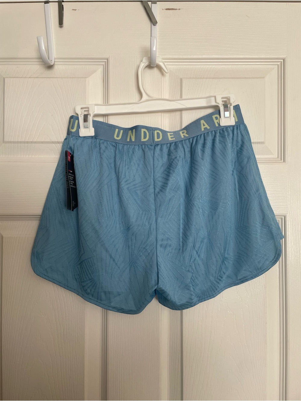 NWT Under Armour Women's size Small Light Blue and Yellow Athletic Shorts - Picture 7 of 7
